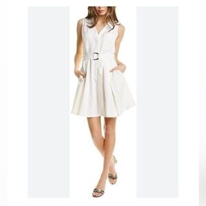 Club Monaco day-to-night sleeveless linen blend white dress